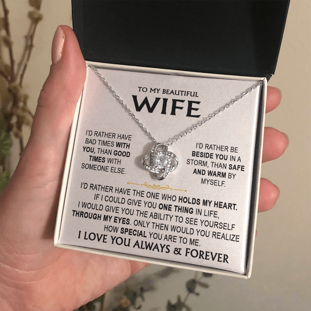 To My Wife - Love Knot Necklace Gift Set - LM018