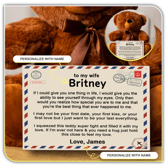 [ALMOST SOLD OUT] To My Beautiful Wife - Personalized Teddy Bear Gift Set - LM005