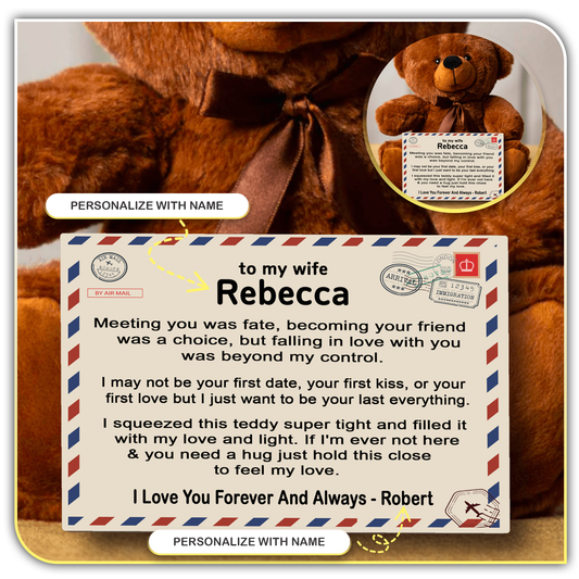 [ALMOST SOLD OUT] To My Beautiful Wife - Personalized Teddy Bear Gift Set - LM007