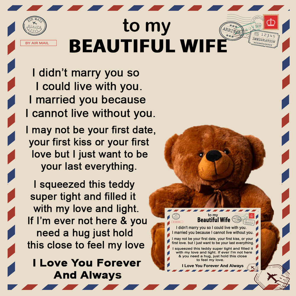 To My Beautiful Wife - Teddy Bear Gift Set - LM008