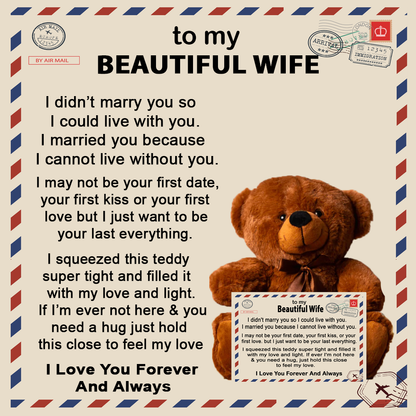 To My Beautiful Wife - Teddy Bear Gift Set - LM008