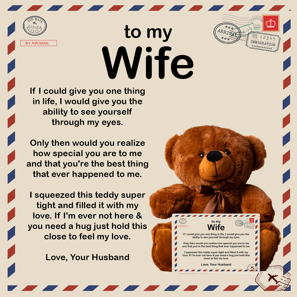 To My Beautiful Wife - Teddy Bear Gift Set - LM003