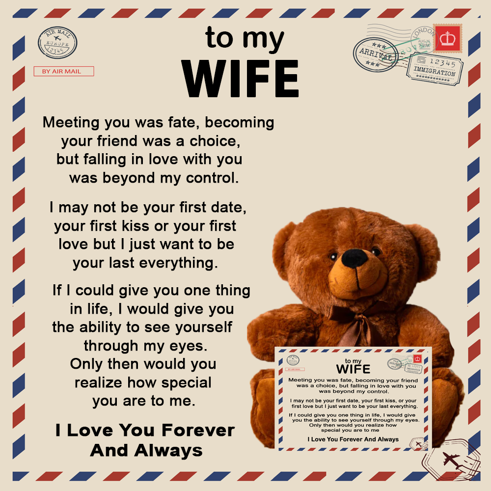 To My Beautiful Wife - Teddy Bear Gift Set - LM006