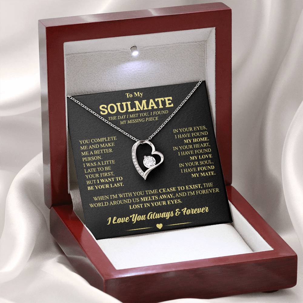 To My Soulmate - Forever Heart Gift Set Necklace - LM001