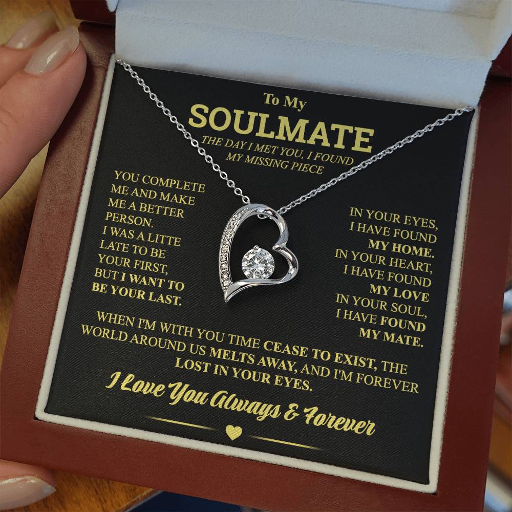 To My Soulmate - Forever Heart Gift Set Necklace - LM001