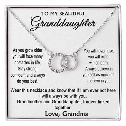 To My Granddaughter - Perfect Pair Necklace Gift - LM001