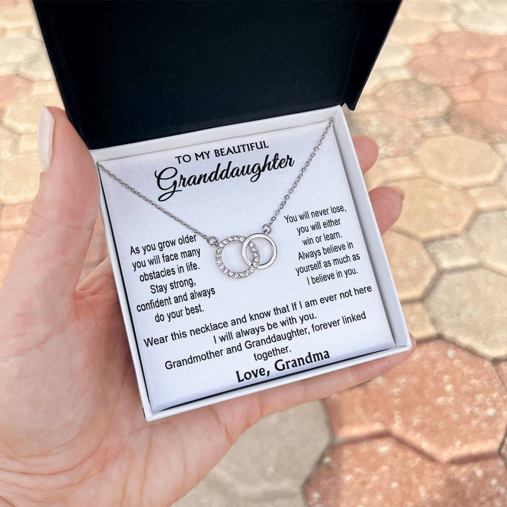 To My Granddaughter - Perfect Pair Necklace Gift - LM001