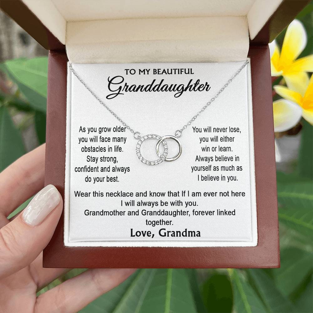 To My Granddaughter - Perfect Pair Necklace Gift - LM001