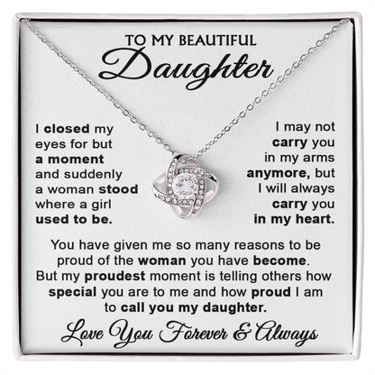 To My Daughter - Love Knot Necklace - LM001