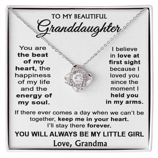 To My Granddaughter - Love Knot Necklace - LM001