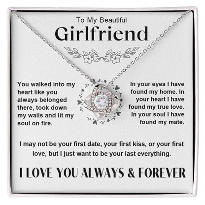 To My Girlfriend - Love Knot Gift Set Necklace - LM001