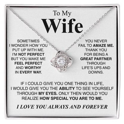 To My Wife - Love Knot Necklace Gift Set - LM002