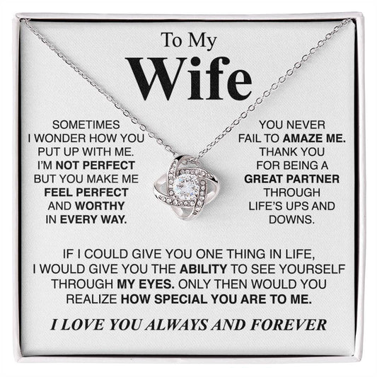 To My Wife - Love Knot Necklace Gift Set - LM002