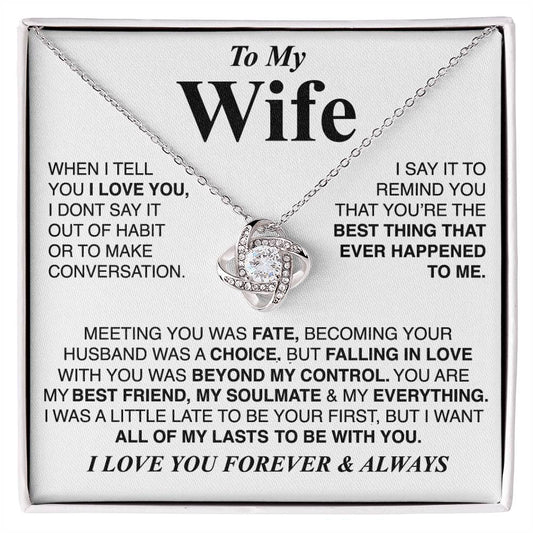 To My Wife - Love Knot Necklace Gift Set - LM003