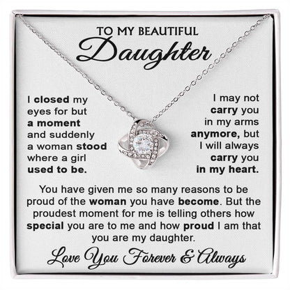 To My Daughter - Love Knot Necklace - LM002