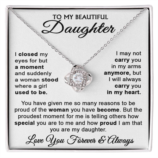 To My Daughter - Love Knot Necklace - LM002