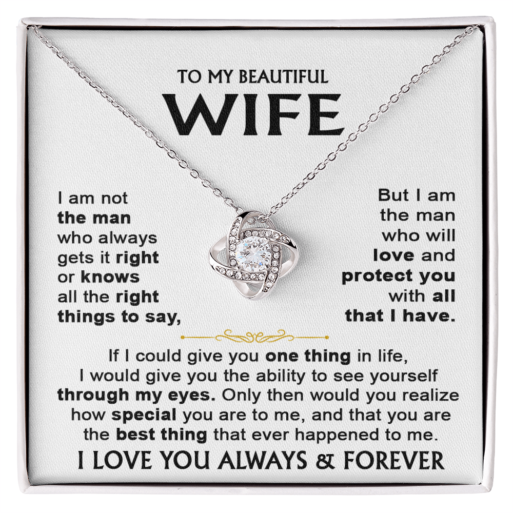 To My Wife - Love Knot Necklace Gift Set - LM017