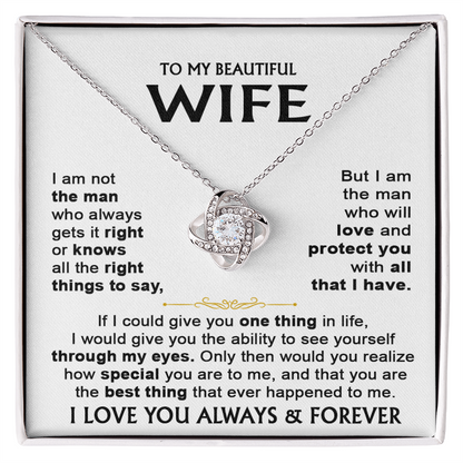 To My Wife - Love Knot Necklace Gift Set - LM017