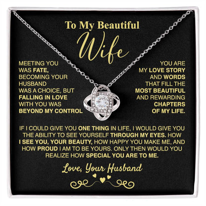 To My Wife - Love Knot Necklace Gift Set - LM004