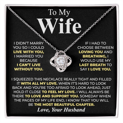 To My Wife - Love Knot Necklace Gift Set - LM001