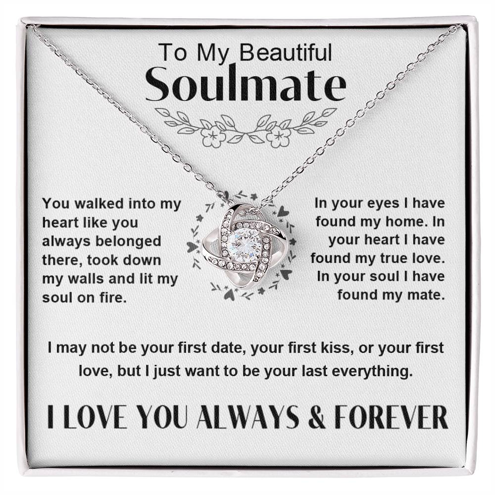 To My Soulmate - Love Knot Gift Set Necklace - LM007