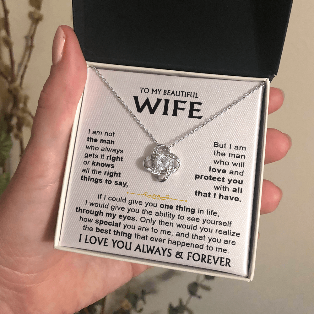 To My Wife - Love Knot Necklace Gift Set - LM017