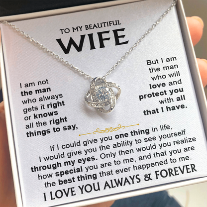 To My Wife - Love Knot Necklace Gift Set - LM017