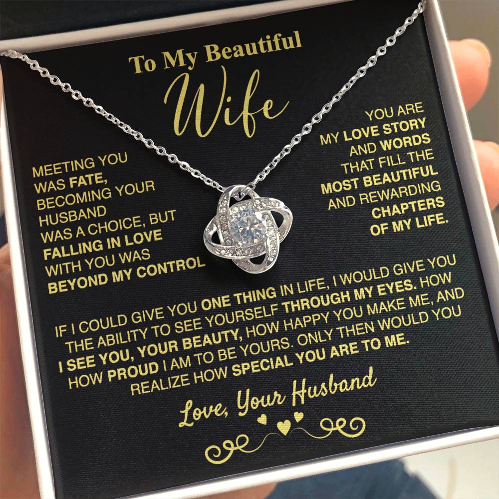 To My Wife - Love Knot Necklace Gift Set - LM004