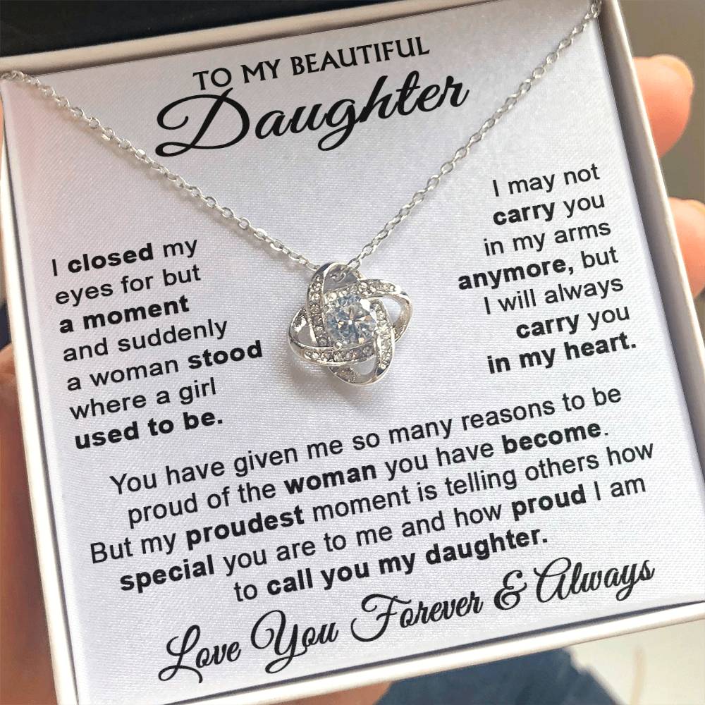 To My Daughter - Love Knot Necklace - LM001