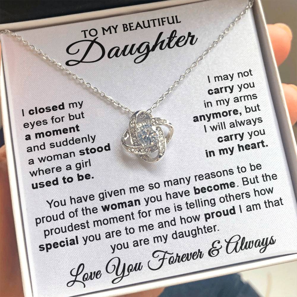 To My Daughter - Love Knot Necklace - LM002