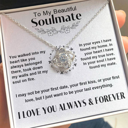 To My Soulmate - Love Knot Gift Set Necklace - LM007