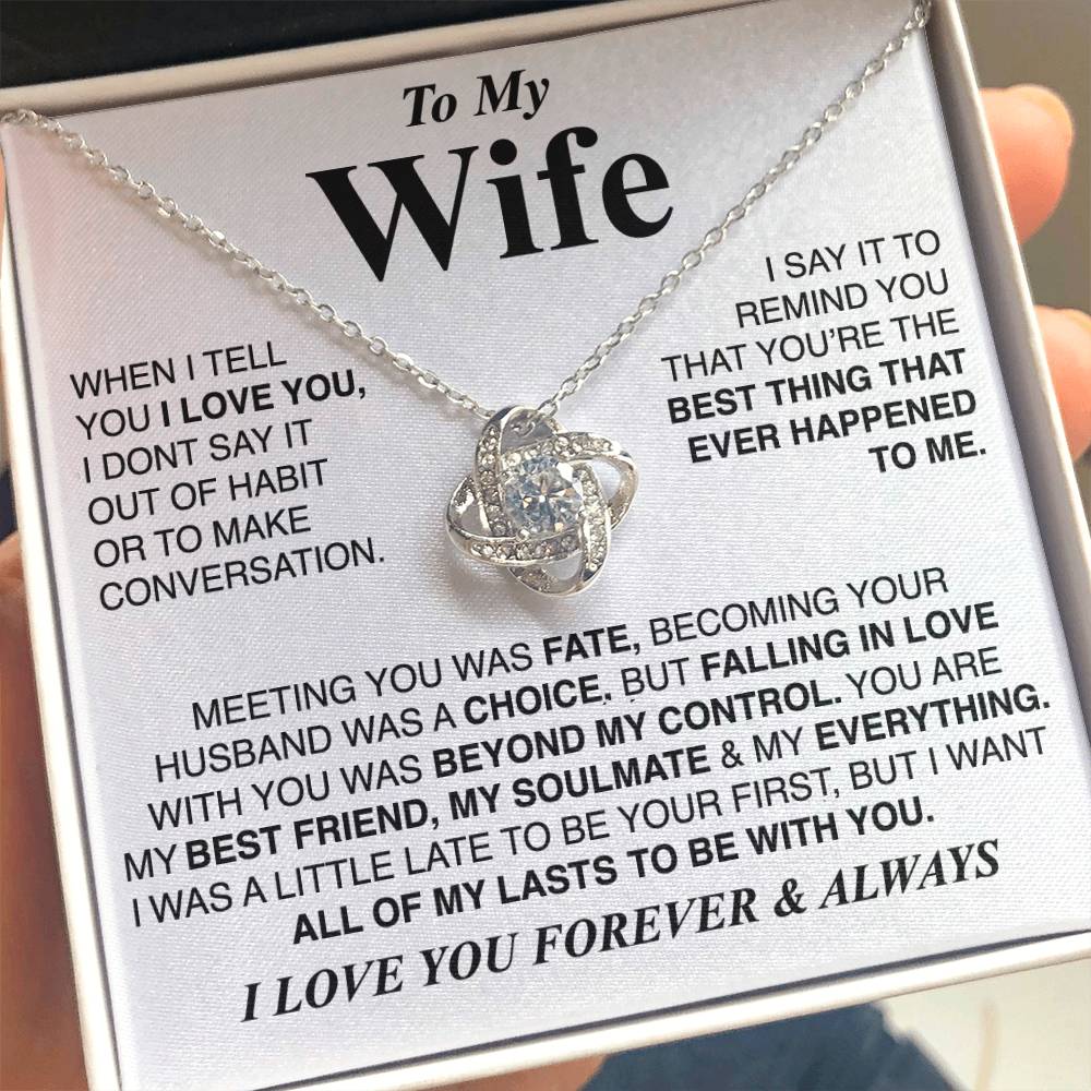 To My Wife - Love Knot Necklace Gift Set - LM003