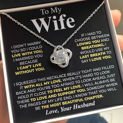 To My Wife - Love Knot Necklace Gift Set - LM001