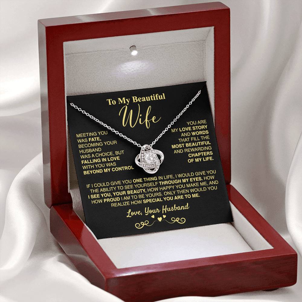 To My Wife - Love Knot Necklace Gift Set - LM004