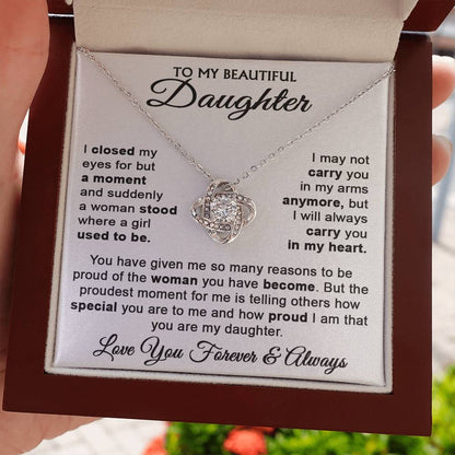 To My Daughter - Love Knot Necklace - LM002