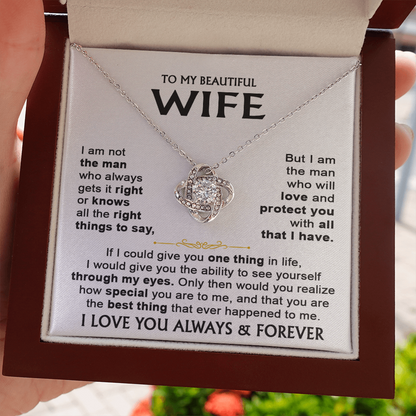 To My Wife - Love Knot Necklace Gift Set - LM017