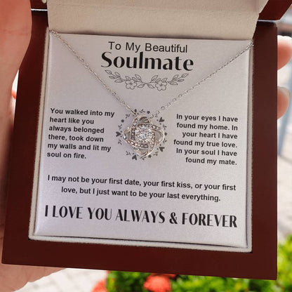 To My Soulmate - Love Knot Gift Set Necklace - LM007