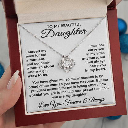 To My Daughter - Love Knot Necklace - LM002