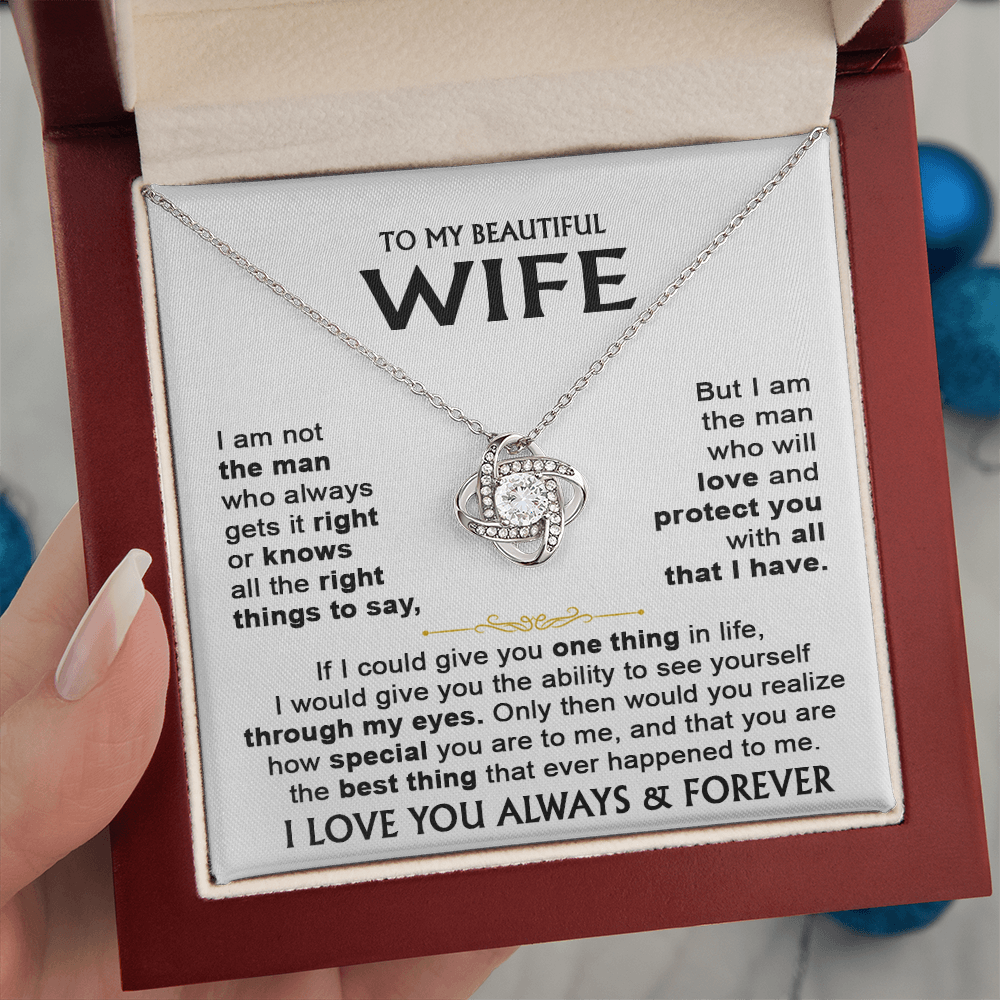 To My Wife - Love Knot Necklace Gift Set - LM017