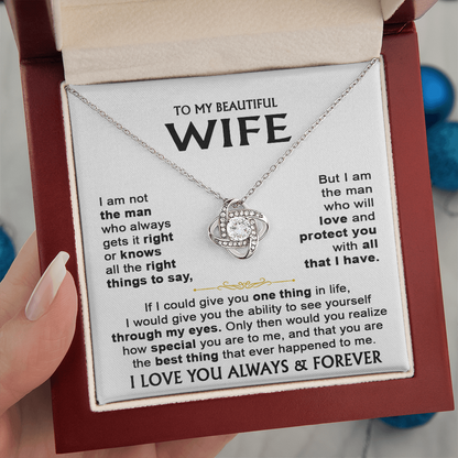 To My Wife - Love Knot Necklace Gift Set - LM017