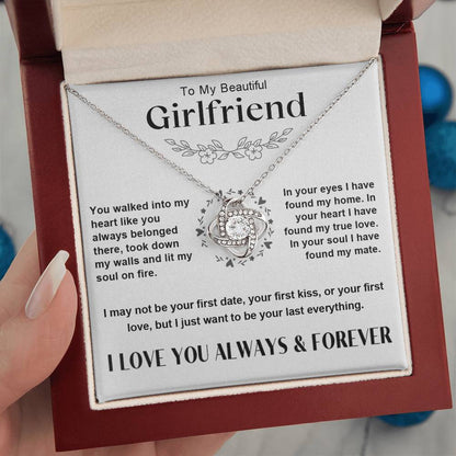 To My Girlfriend - Love Knot Gift Set Necklace - LM001