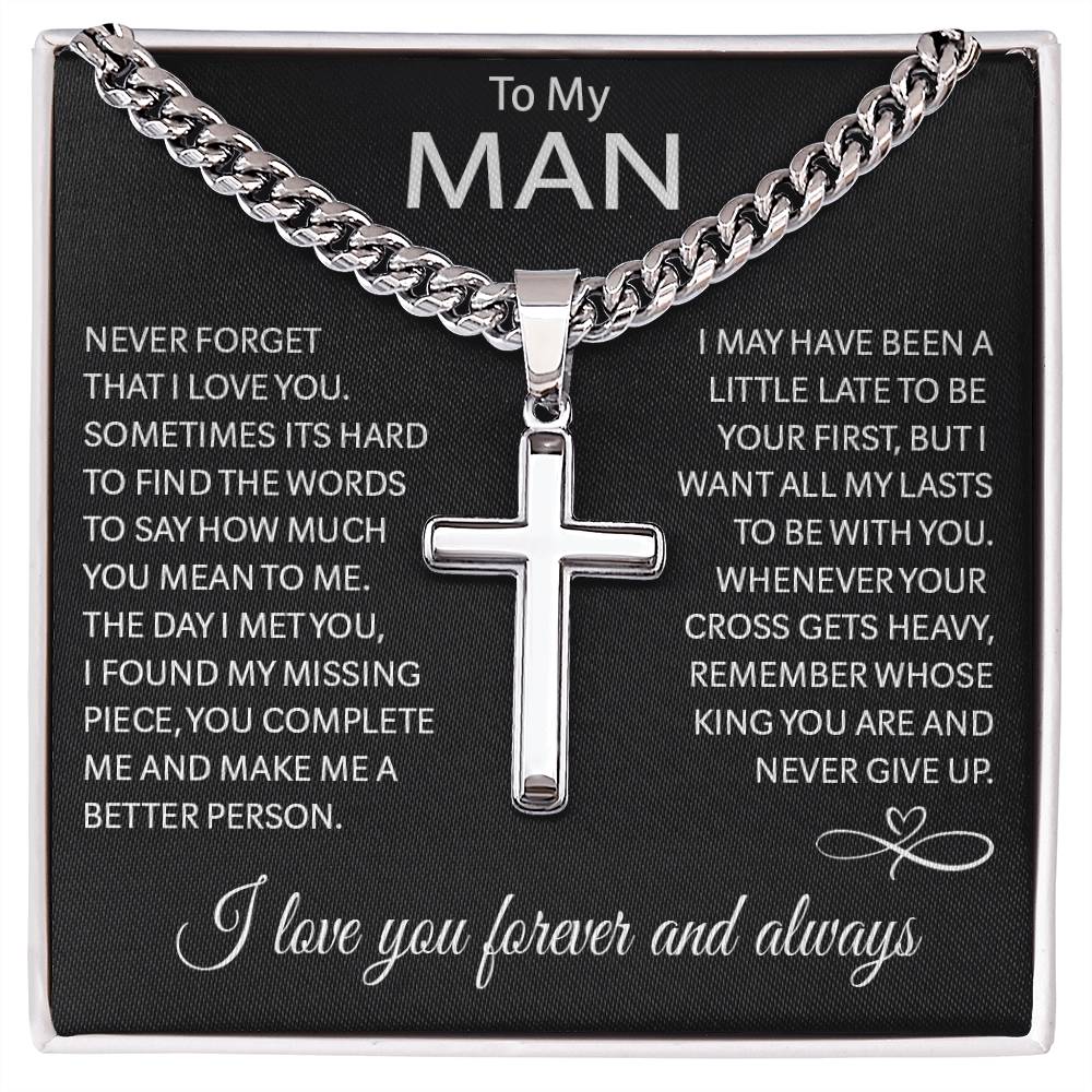 To My Man - Cross Necklace Gift Set - LM001