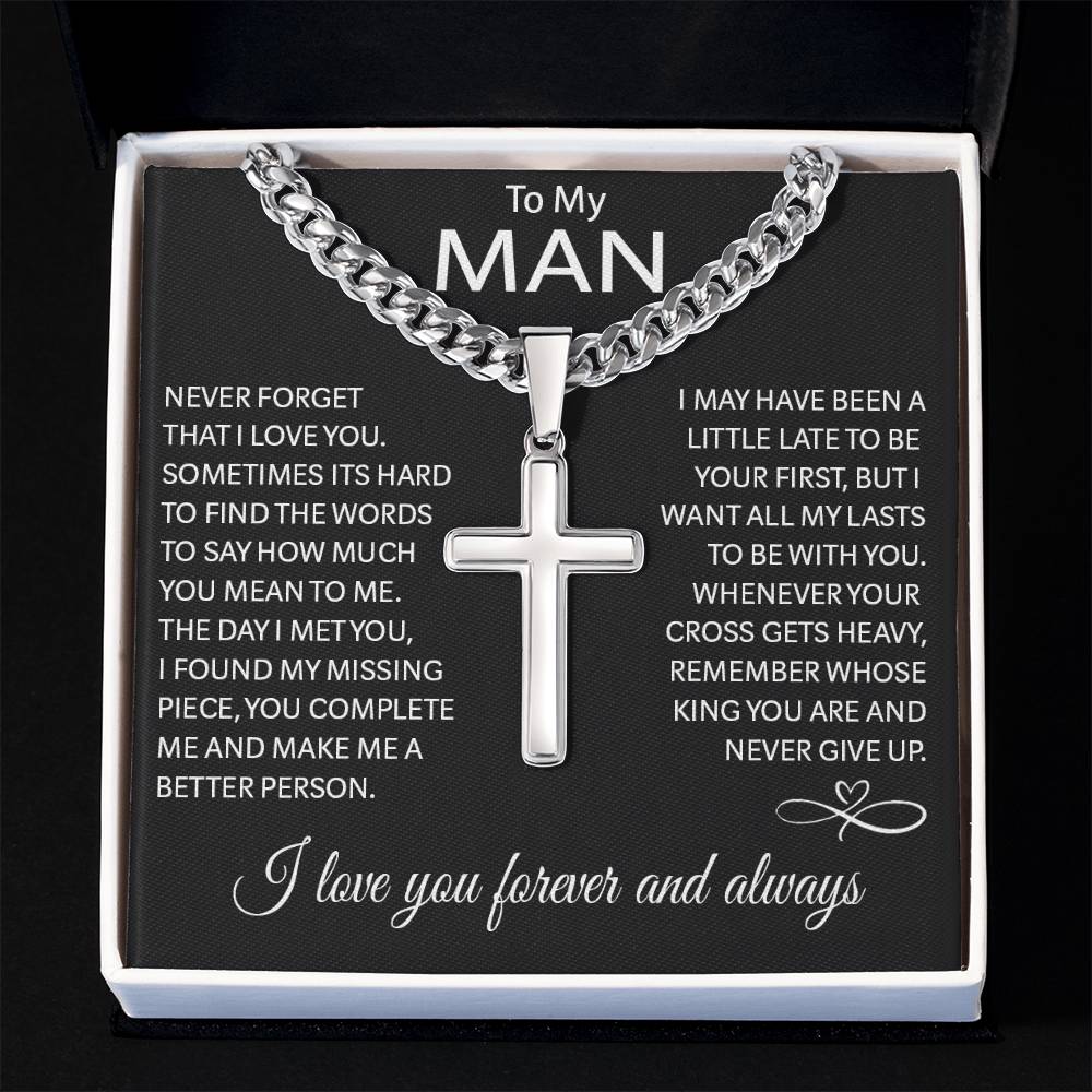 To My Man - Cross Necklace Gift Set - LM001