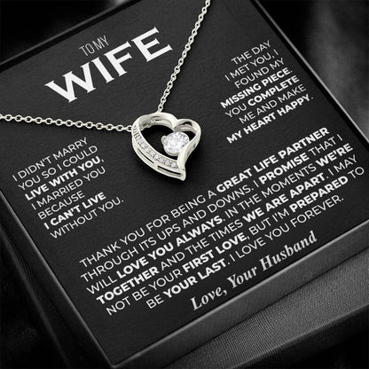 To My Wife - Forever Heart Necklace Gift Set - LM002