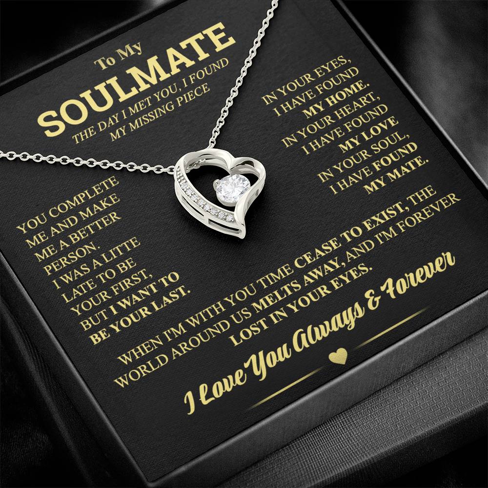 To My Soulmate - Forever Heart Gift Set Necklace - LM001