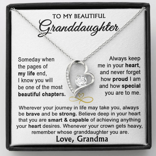 To My Granddaughter - Forever Heart Necklace Gift Set - LM010