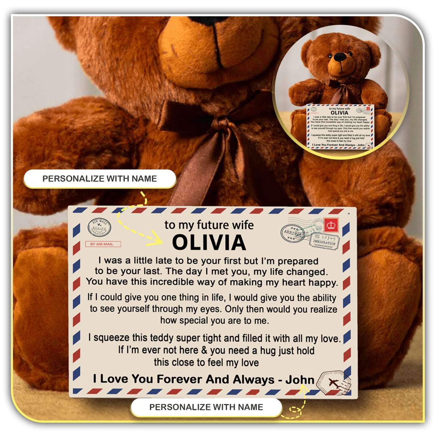 [ALMOST SOLD OUT] To My Future Wife - Personalized Teddy Bear Gift Set - LM003