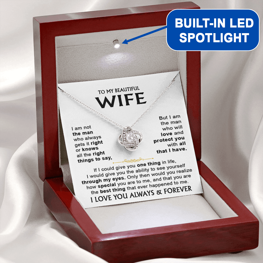 To My Wife - Love Knot Necklace Gift Set - LM017
