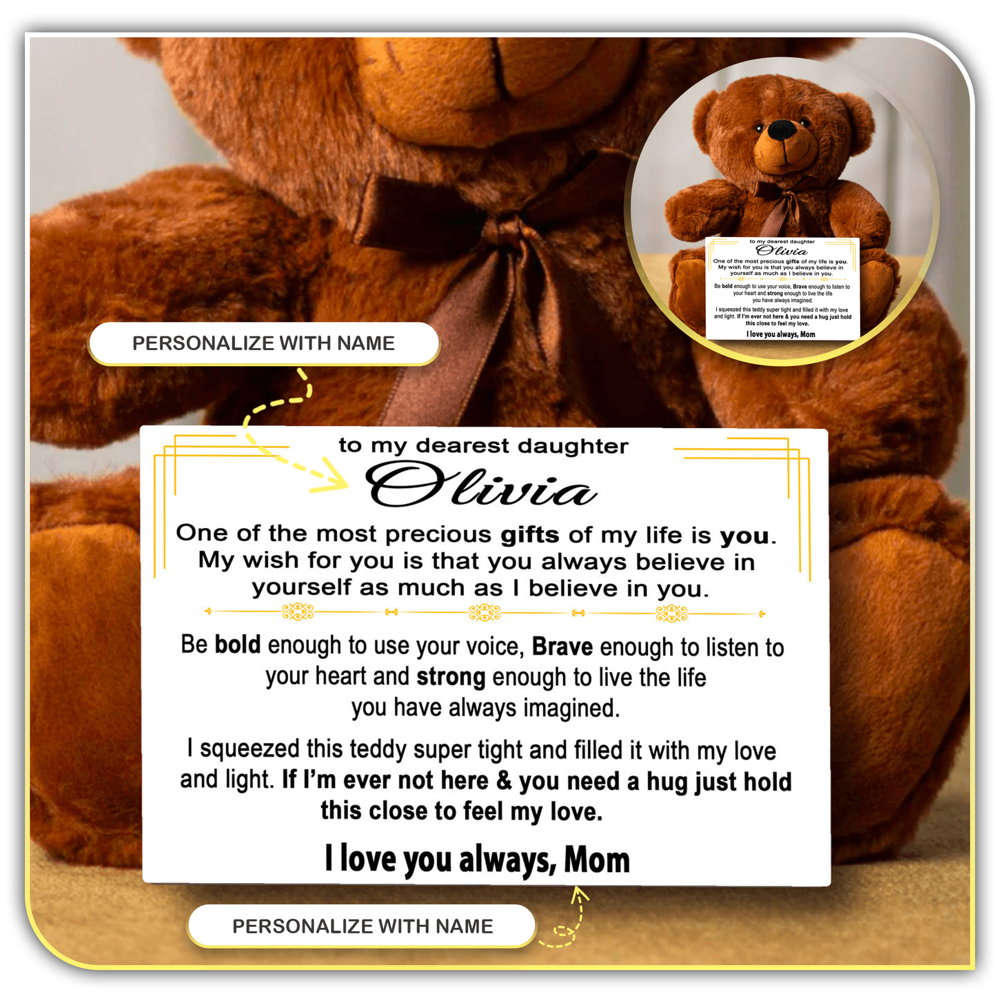 [ALMOST SOLD OUT] To My Daughter - Personalized Teddy Bear Gift Set - LM009