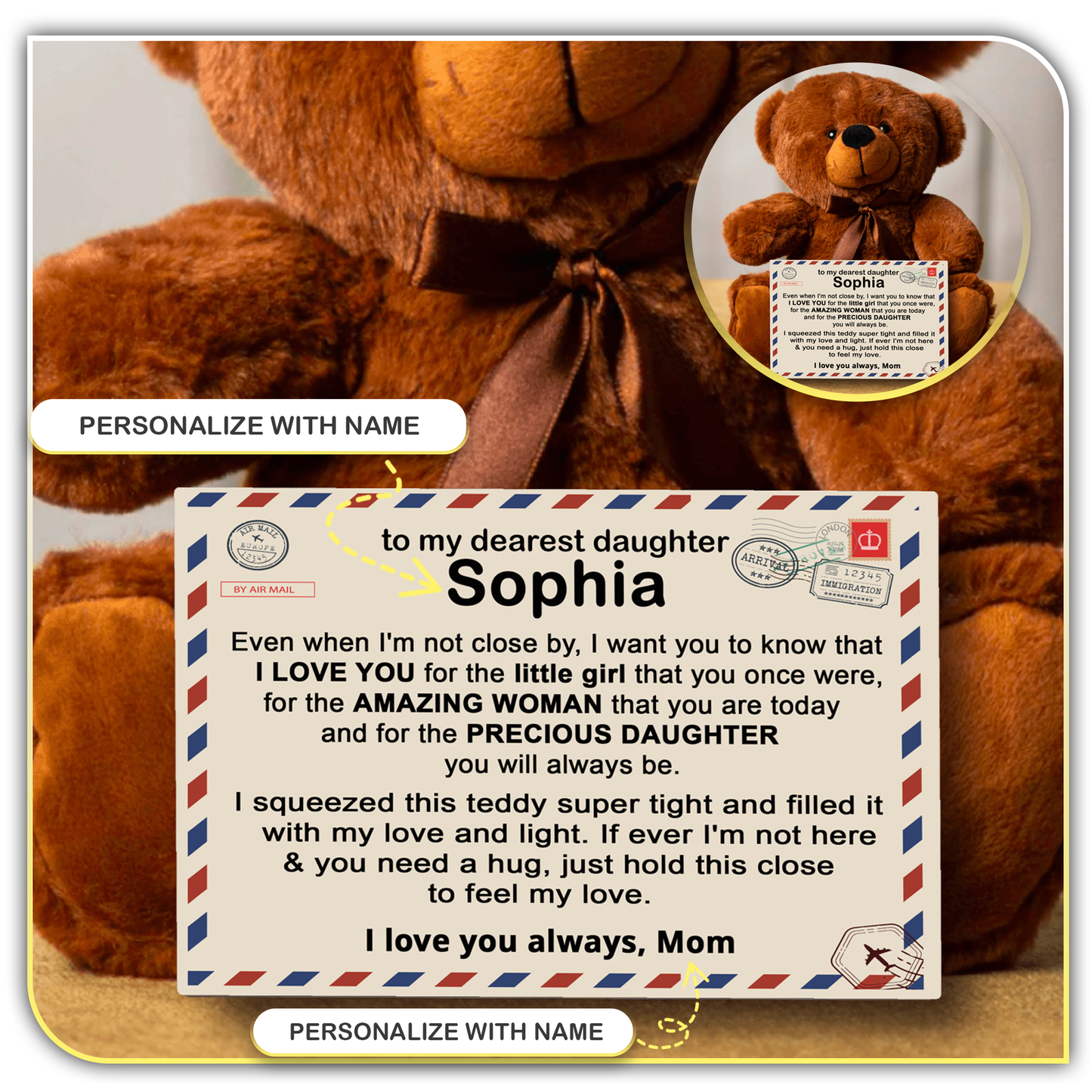 [ALMOST SOLD OUT] To My Daughter - Personalized Teddy Bear Gift Set - LM001